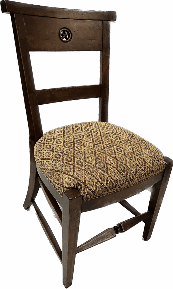Wood Back Chair with Upholstered Seat