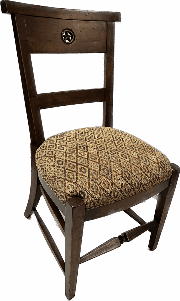 Wood Back Chair with Upholstered Seat