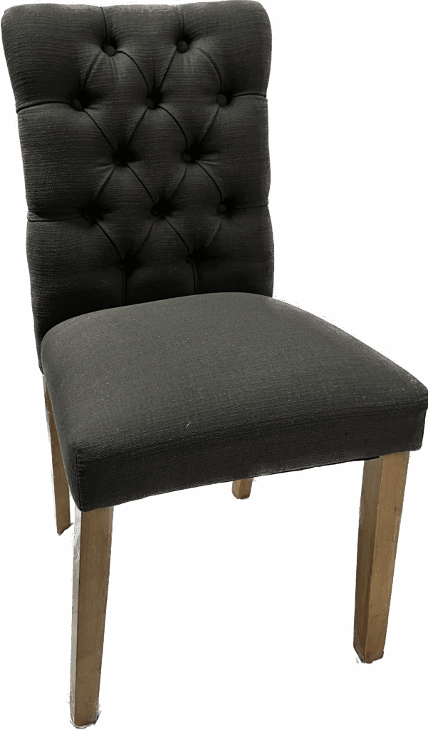 Grey Tufted Back Chair