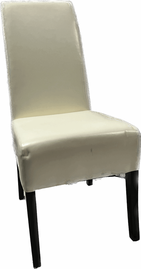 Cream Vinyl Upholstered Chair