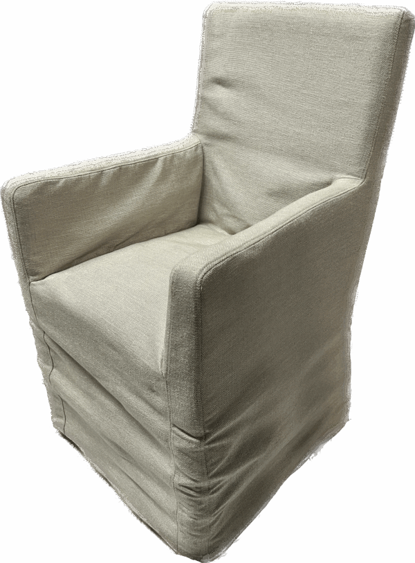 Wheat Linen Slipcovered Armchair