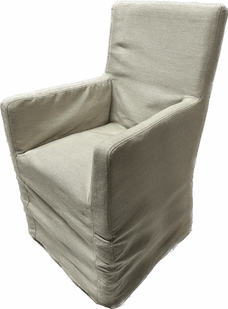 Wheat Linen Slipcovered Armchair