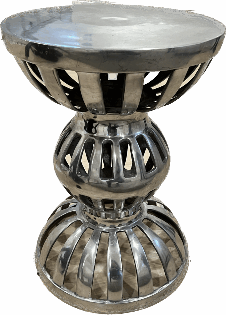 Hourglass Silver Side Table