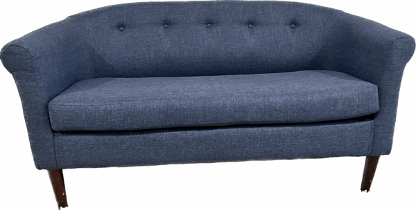 Blue Tufted Back Loveseat