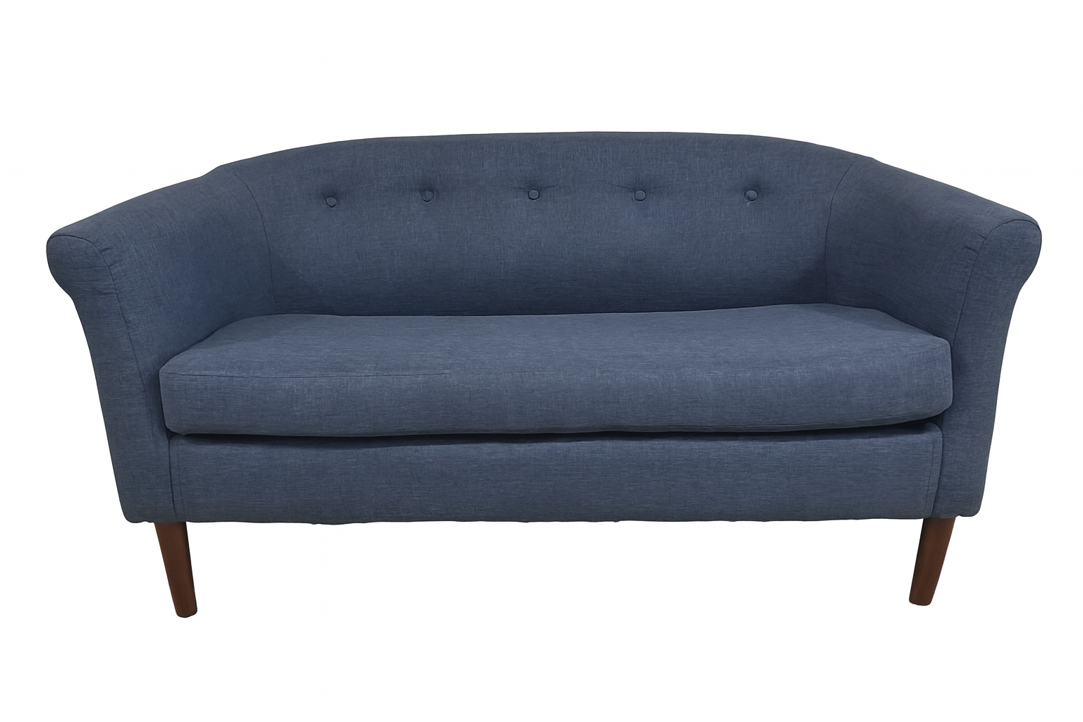 Blue Tufted Back Loveseat