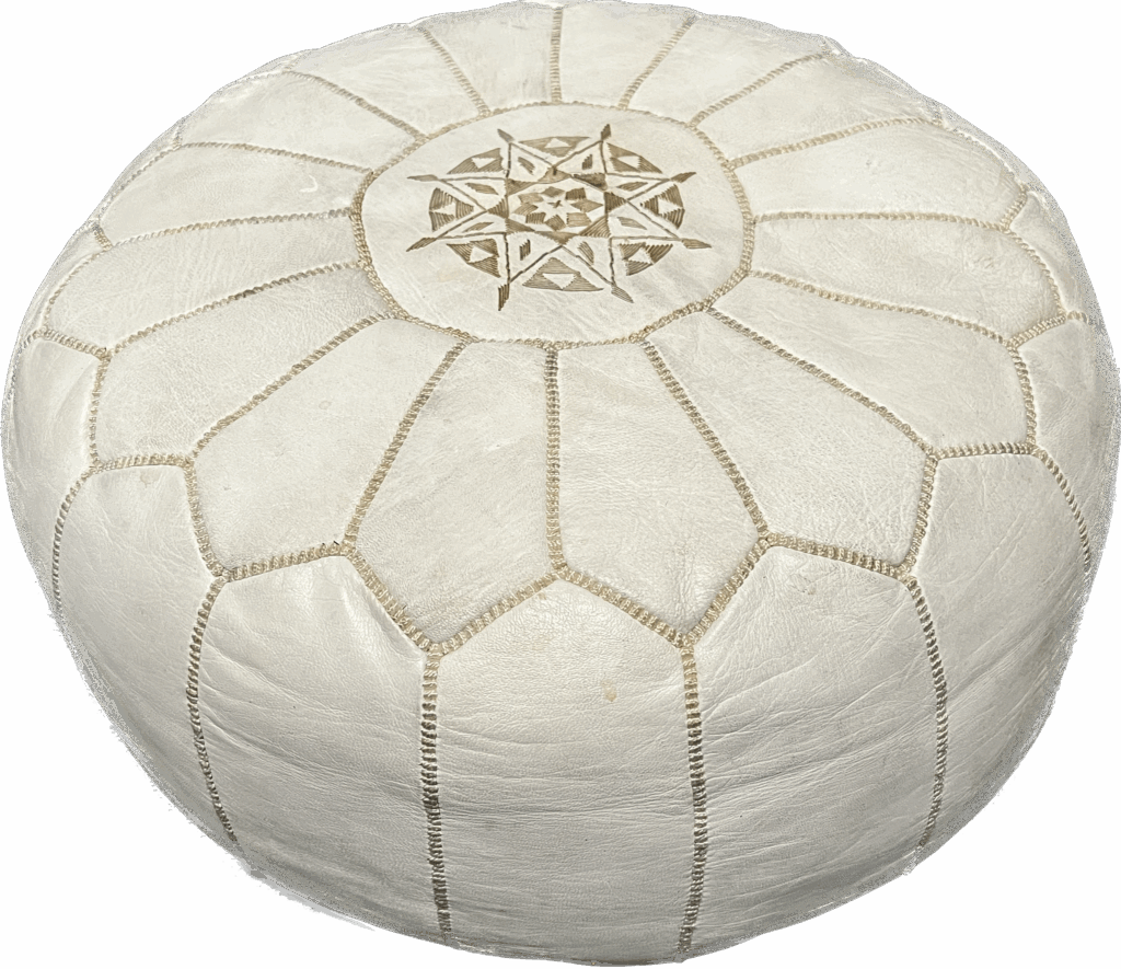 Moroccan Leather Pouf