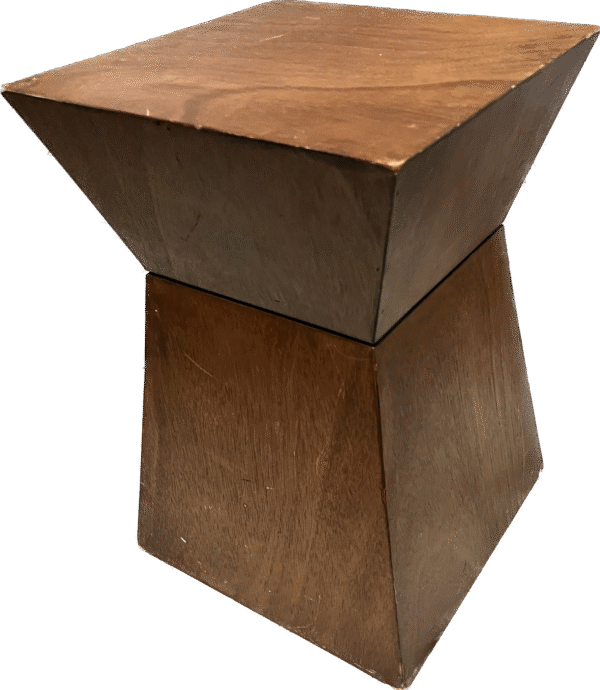Solid Wood Geometric Side Table
