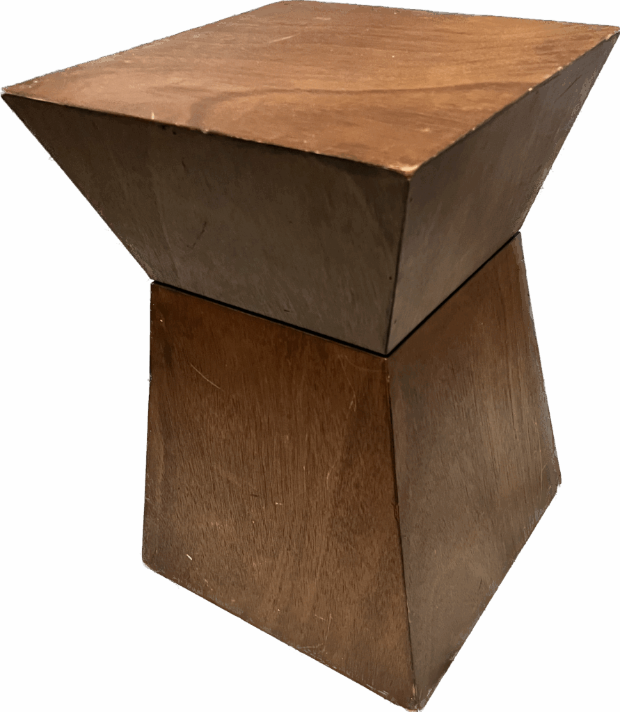 Solid Wood Geometric Side Table