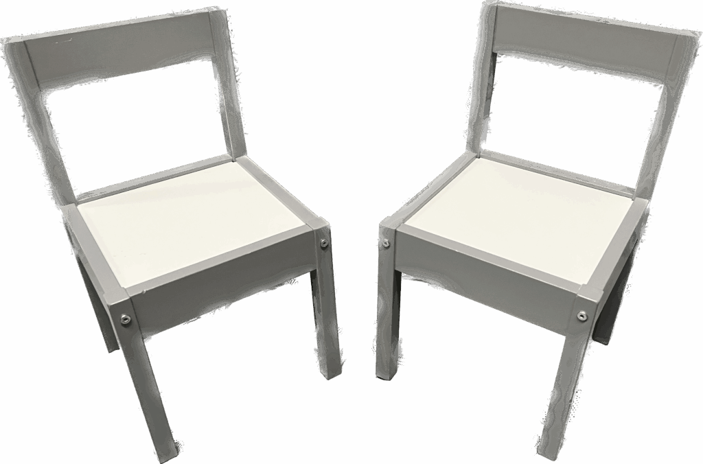 Children's Grey and White Pair of Chairs