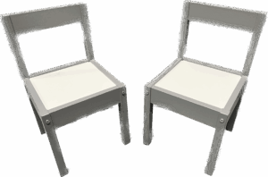 Children's Grey and White Pair of Chairs