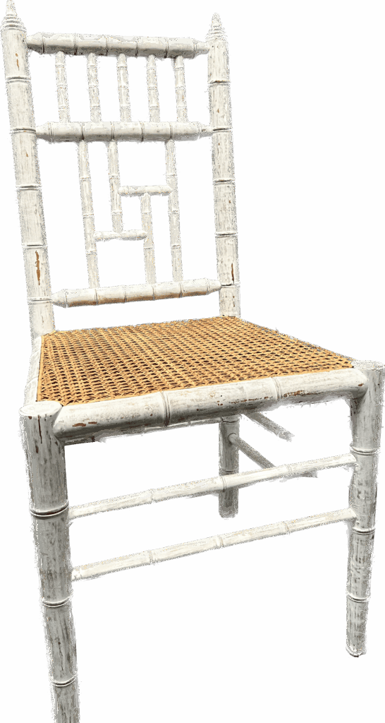 White Distressed Ladder Back Chairs