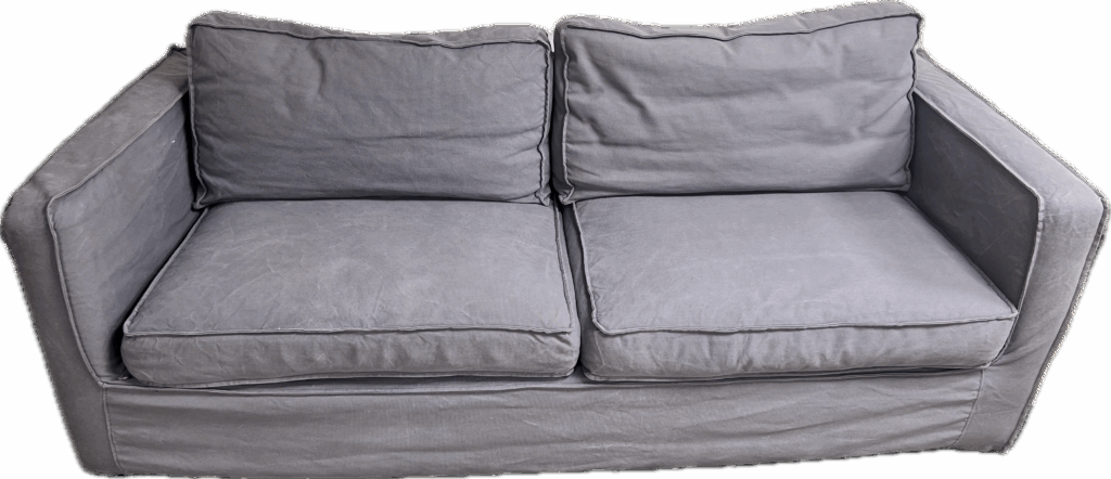 Grey Slipcovered Sofa