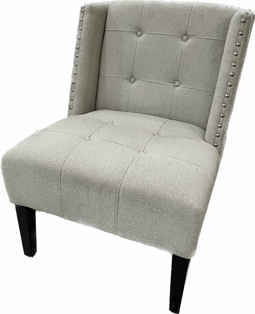 Grey Slantback Accent Chair