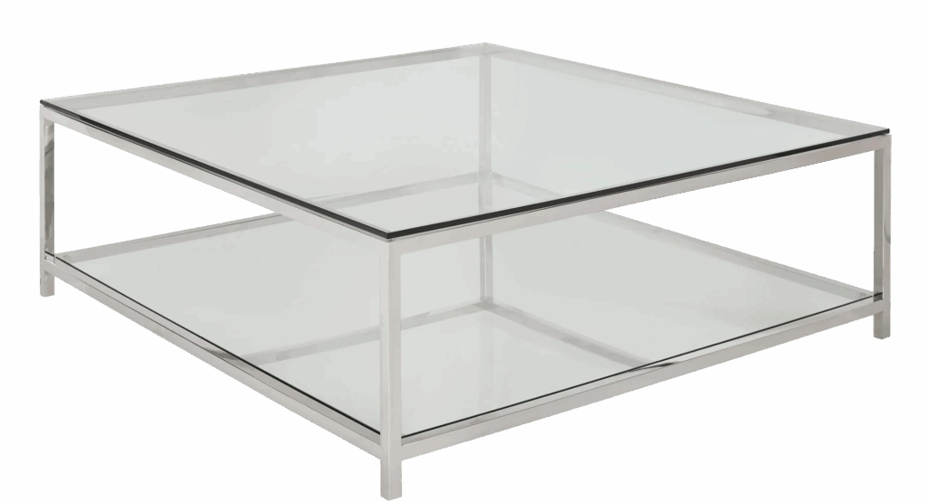 Square Double Glass Cocktail Table