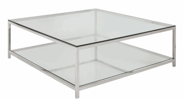 Square Double Glass Cocktail Table