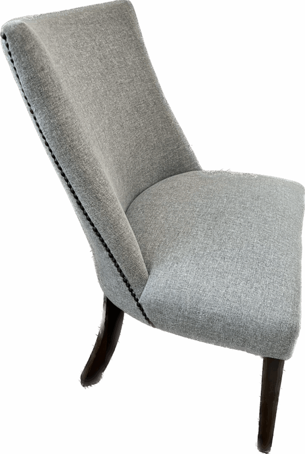Grey Brass Nailhead Chair