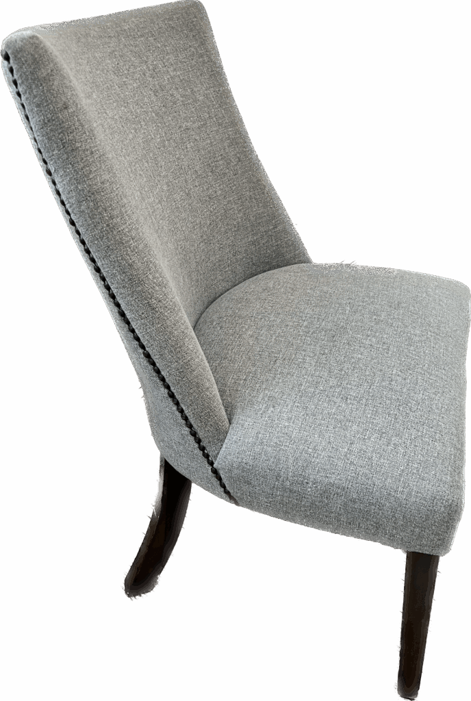Grey Brass Nailhead Chair