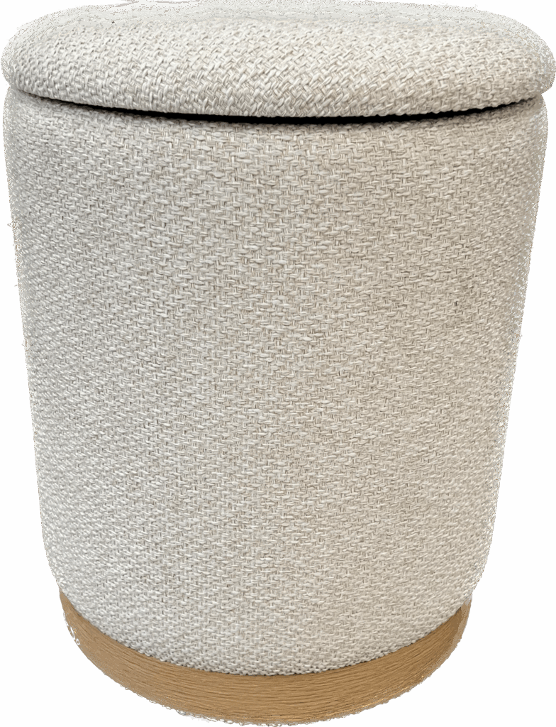Wheat Round Storage Ottoman