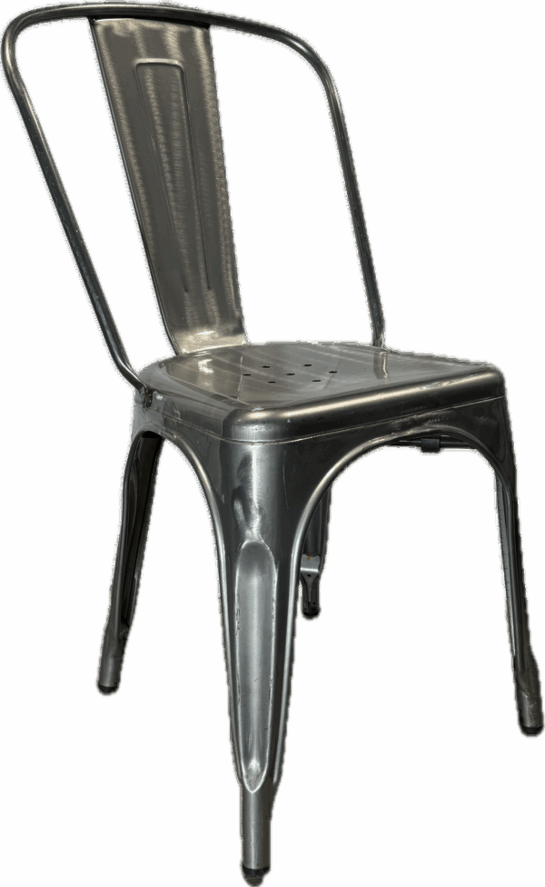 Silver Metal Stacking Chair