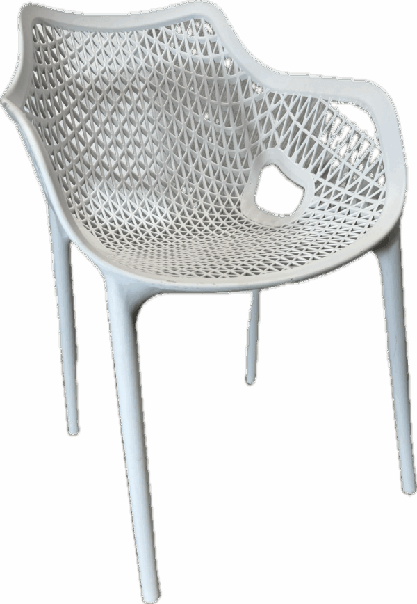 White Cutout Plastic Chair