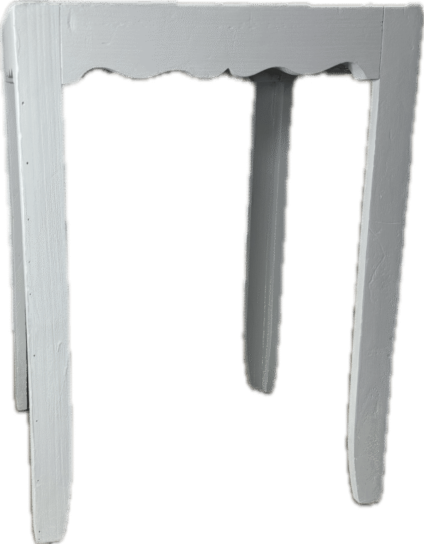 Grey Wood Table with Rivets