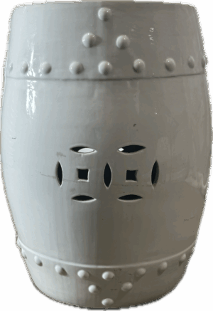 White Garden Stool