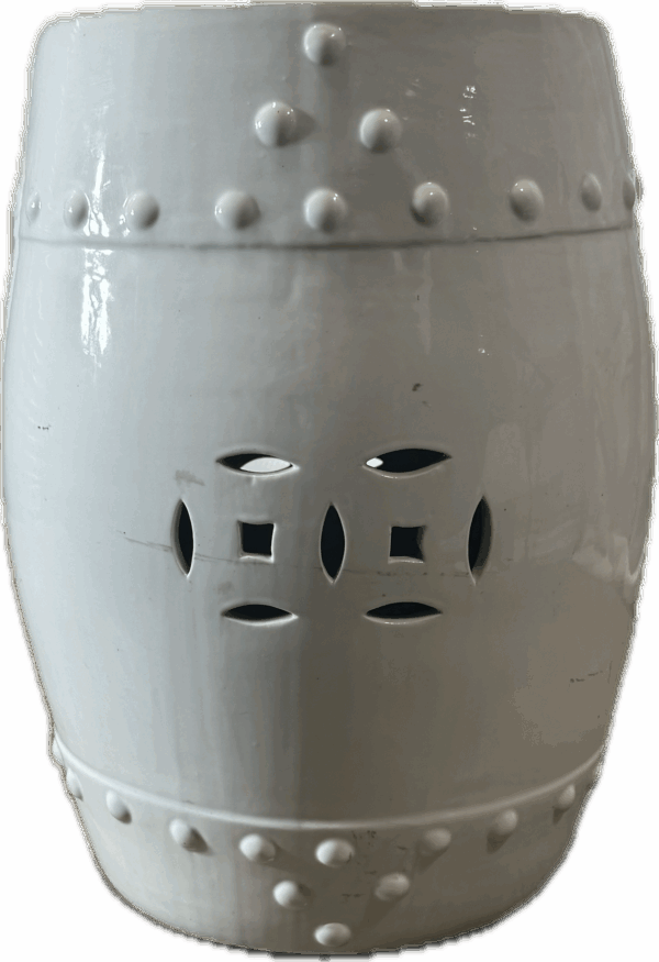 White Garden Stool