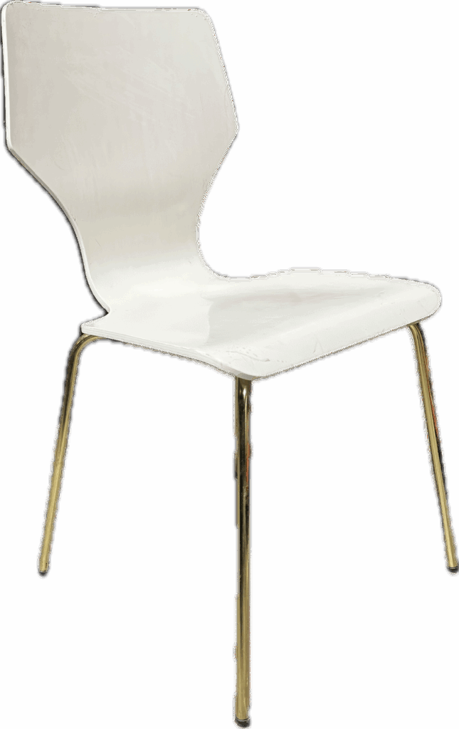 Modern White Chair with Gold Legs