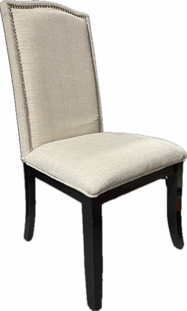 Beige Chair with Silver Nailheads