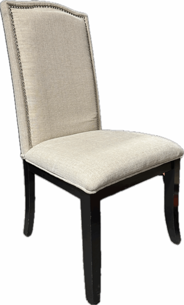 Beige Chair with Silver Nailheads