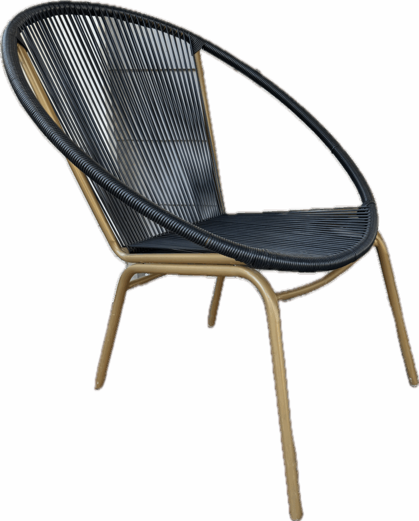 Black and Gold String Chair