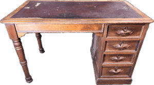 Dark Wood 4 Drawer Desk