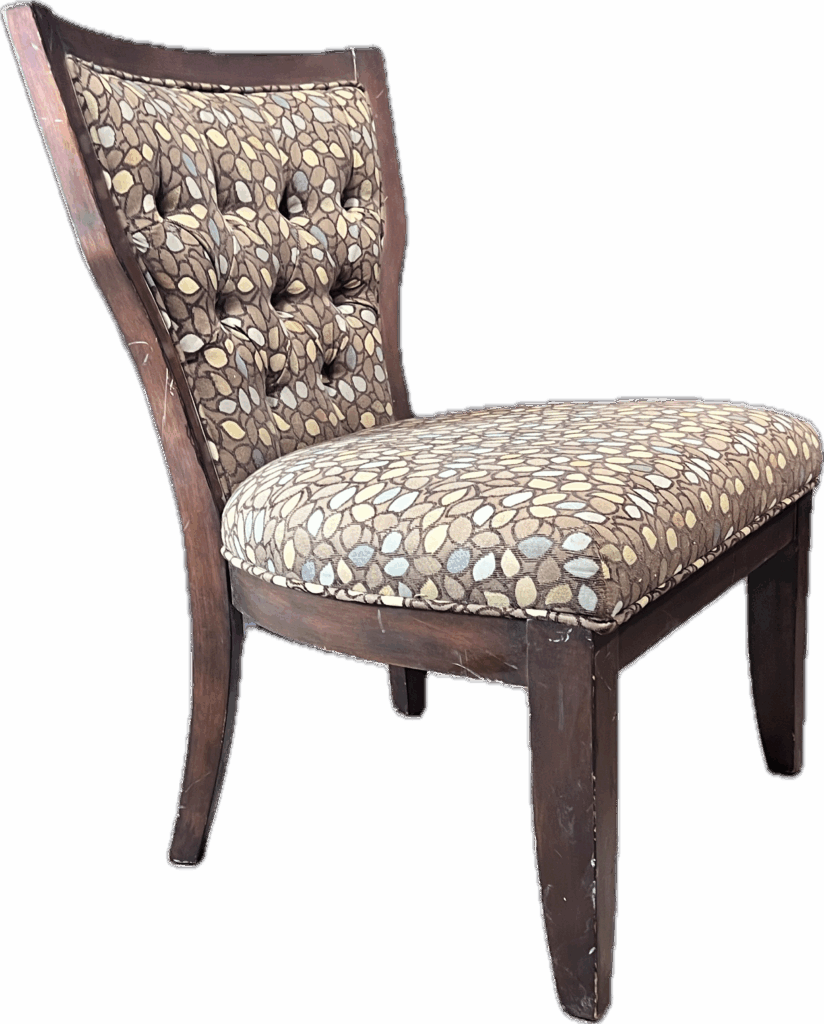 Wood Framed Leaf Accent Chair