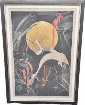 2 Crane Print Dark Frame