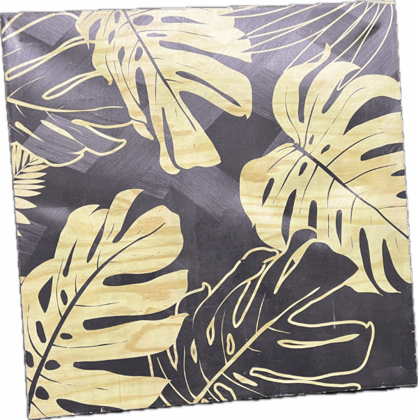 Palm Leaves on Black Canvas