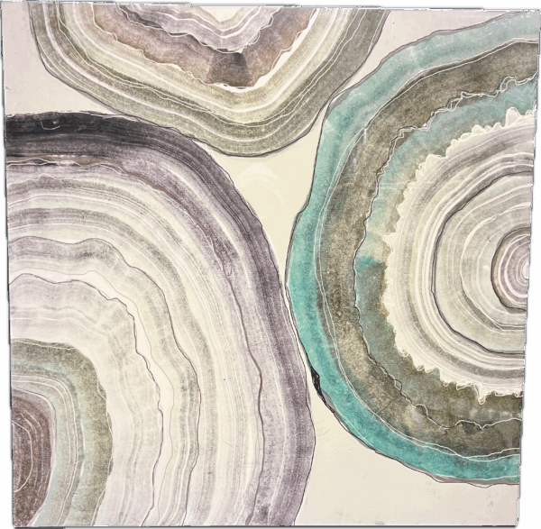 Square Lacquer Geode Canvas