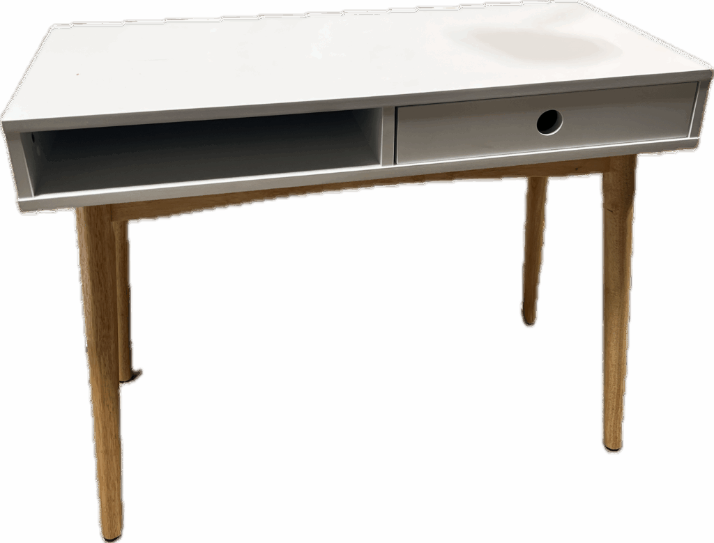 White Open Front Desk with Legs