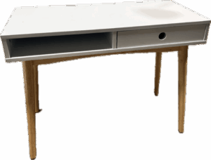 White Open Front Desk with Legs