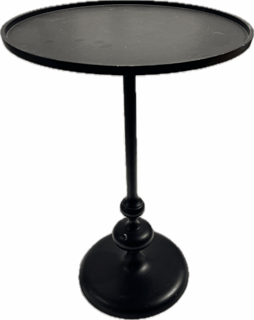 Round Black Metal Side Table
