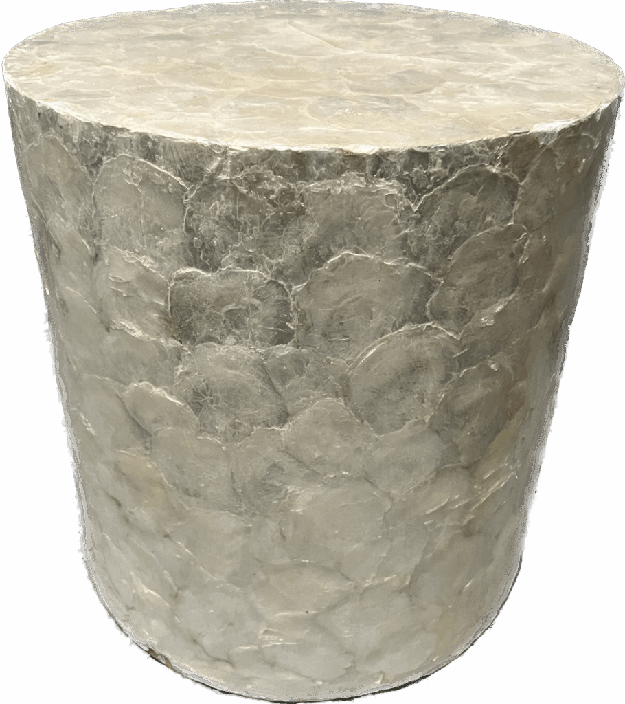 Capiz Shell Round Drum Side Table