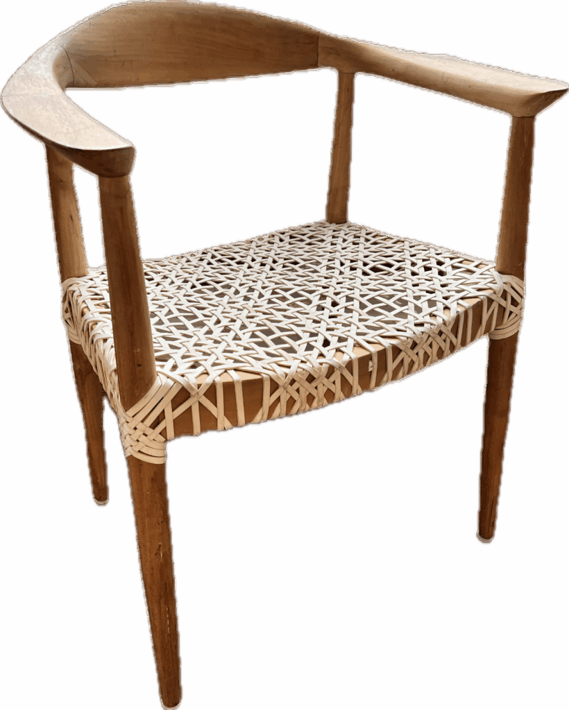 Wishbone Chair with Woven Leather Seat