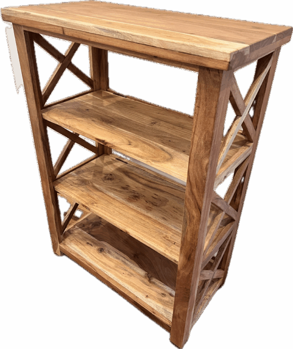 Mango Wood 4-Tier Bookshelf