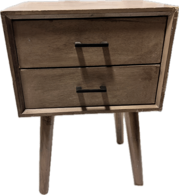 Mid Century Modern 2 Drawer Side Table