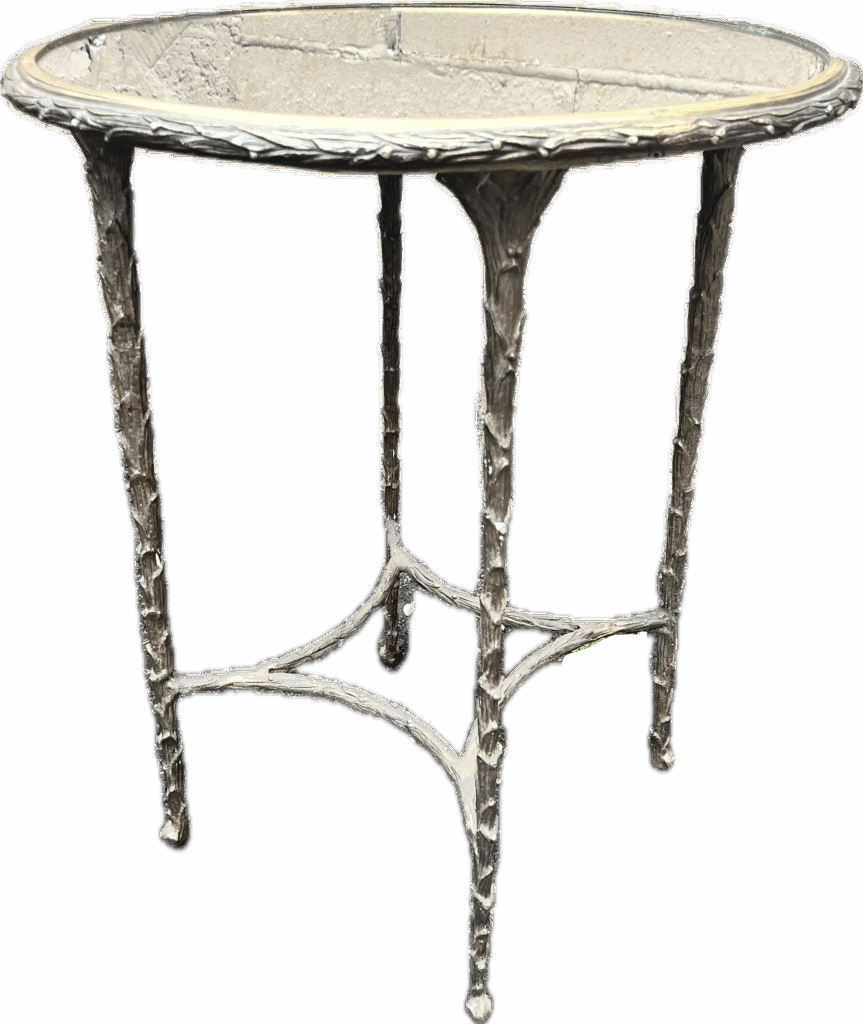 Twisted Gold Table with Mirrored Top