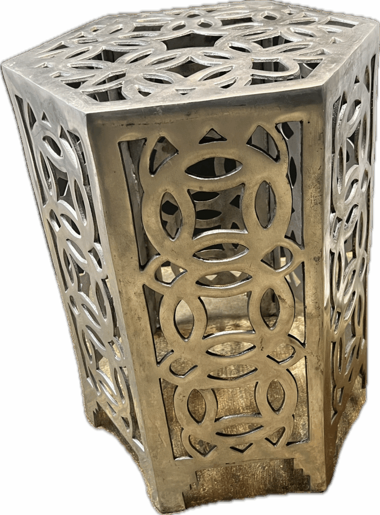 Silver Hexagon Cut Out Table