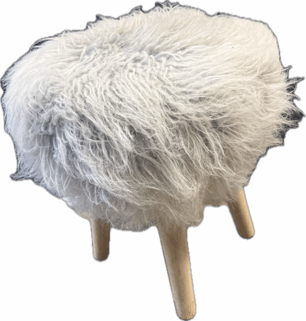 Mongolian Faux Fur Ottoman
