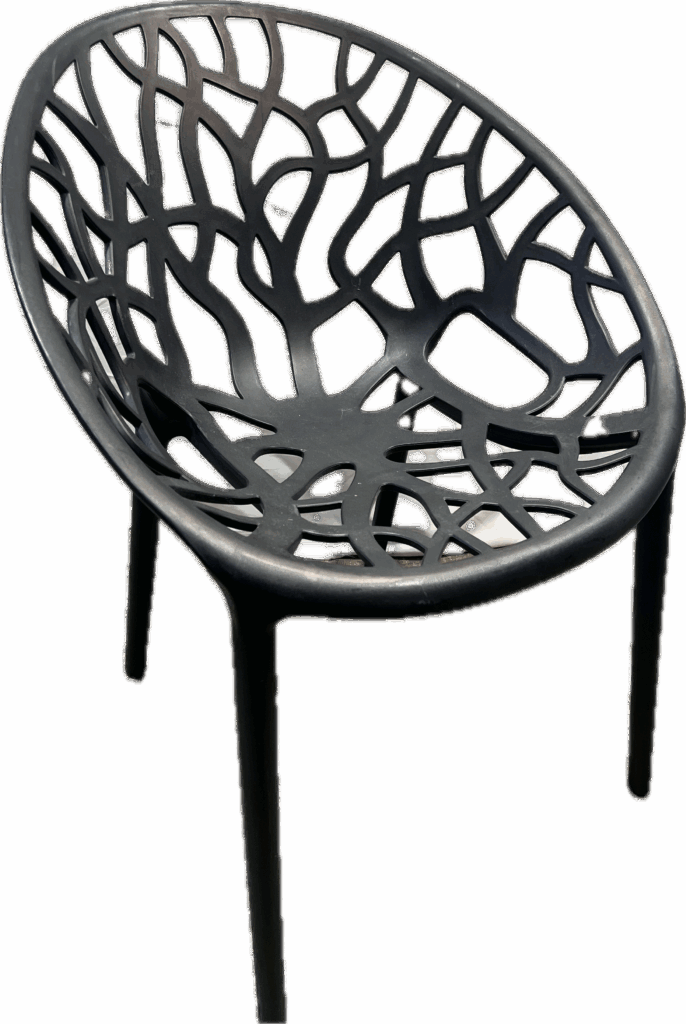 Black Molded Tree Motif Chair