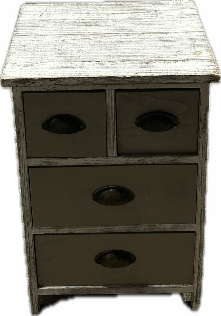 White Washed Rustic Bedside Table