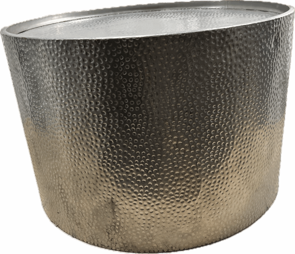 Silver Hammered Metal Cocktail Table