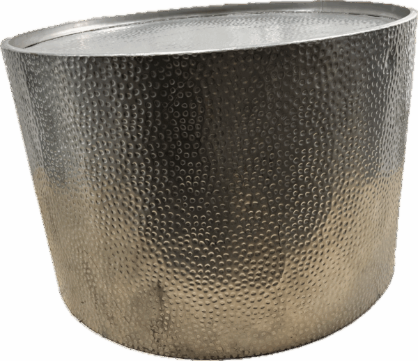 Silver Hammered Metal Cocktail Table